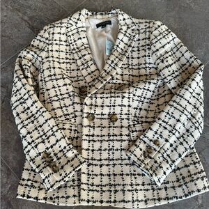 NWT Ann Taylor Double Breasted Tweed Jacket 0P